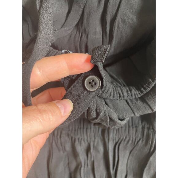 Madewell Womens Jumpsuit Black Sleeveless Lightweight Pockets ruffle size XS - Picture 6 of 6